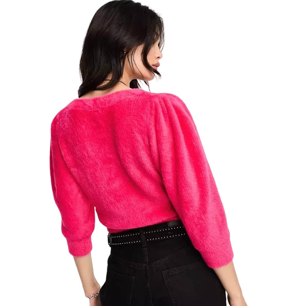 Free People Moonbeam Black Cropped Pullover‎ Sweater NWT - Picture 3 of 7